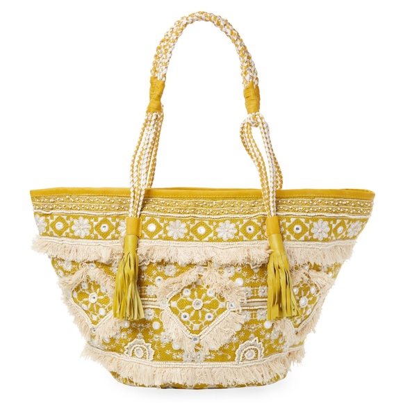 Antik Batik Handbags - ANTIK BATIK Belly 1 Yellow Medium Embroidered Boho